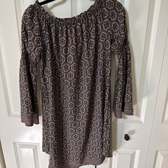Gilli Made In America Brown Boho Dress Sz Medium. Poetic Sleeves. Cottage Core. - Picture 3 of 3